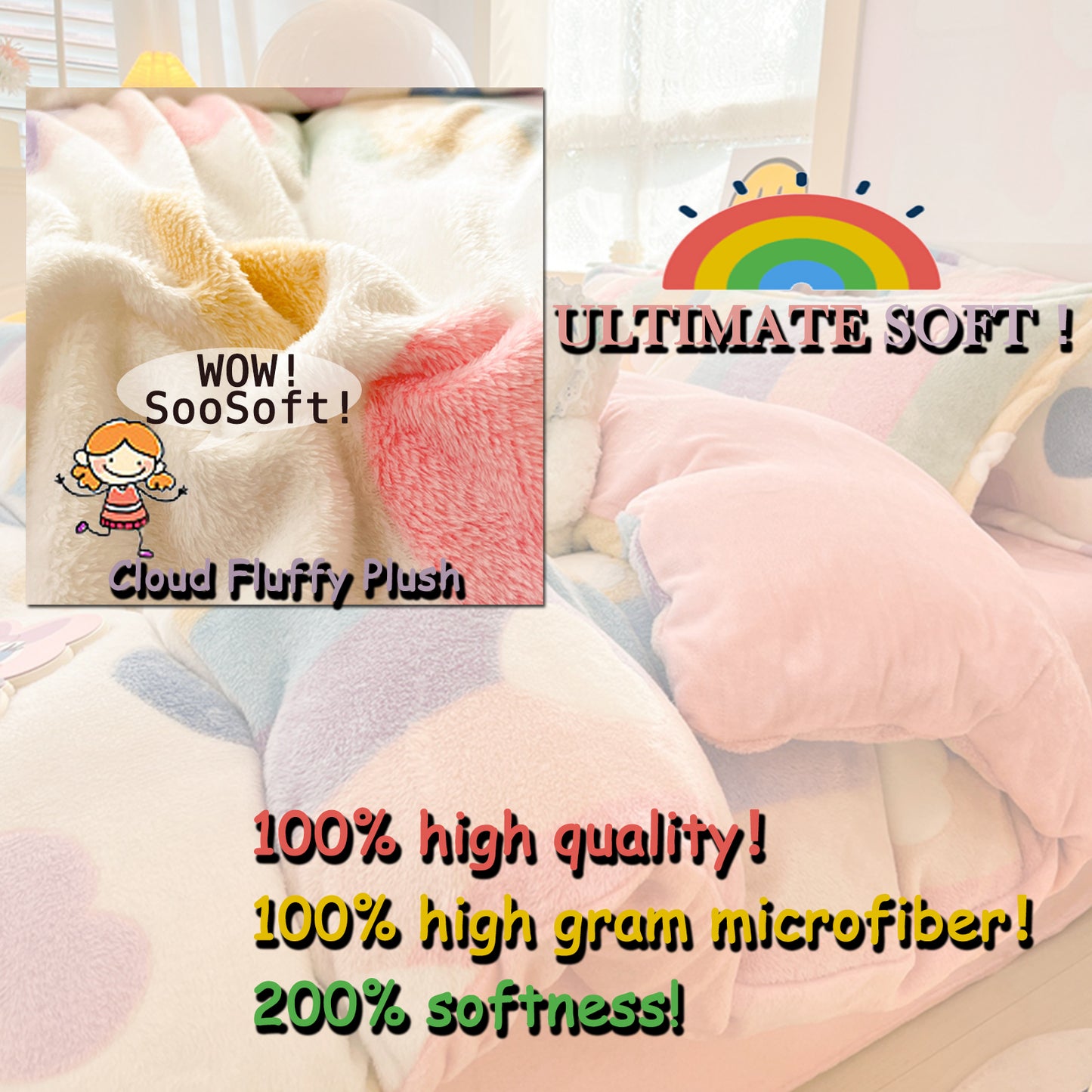 MorroMorn Fluffy Comforter Covers Set